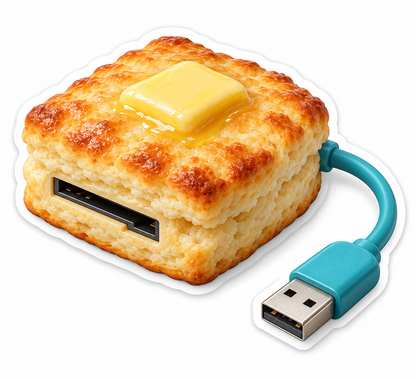 Buttered Biscuit Shaped Memory Card Reader Vinyl Decal Stickers