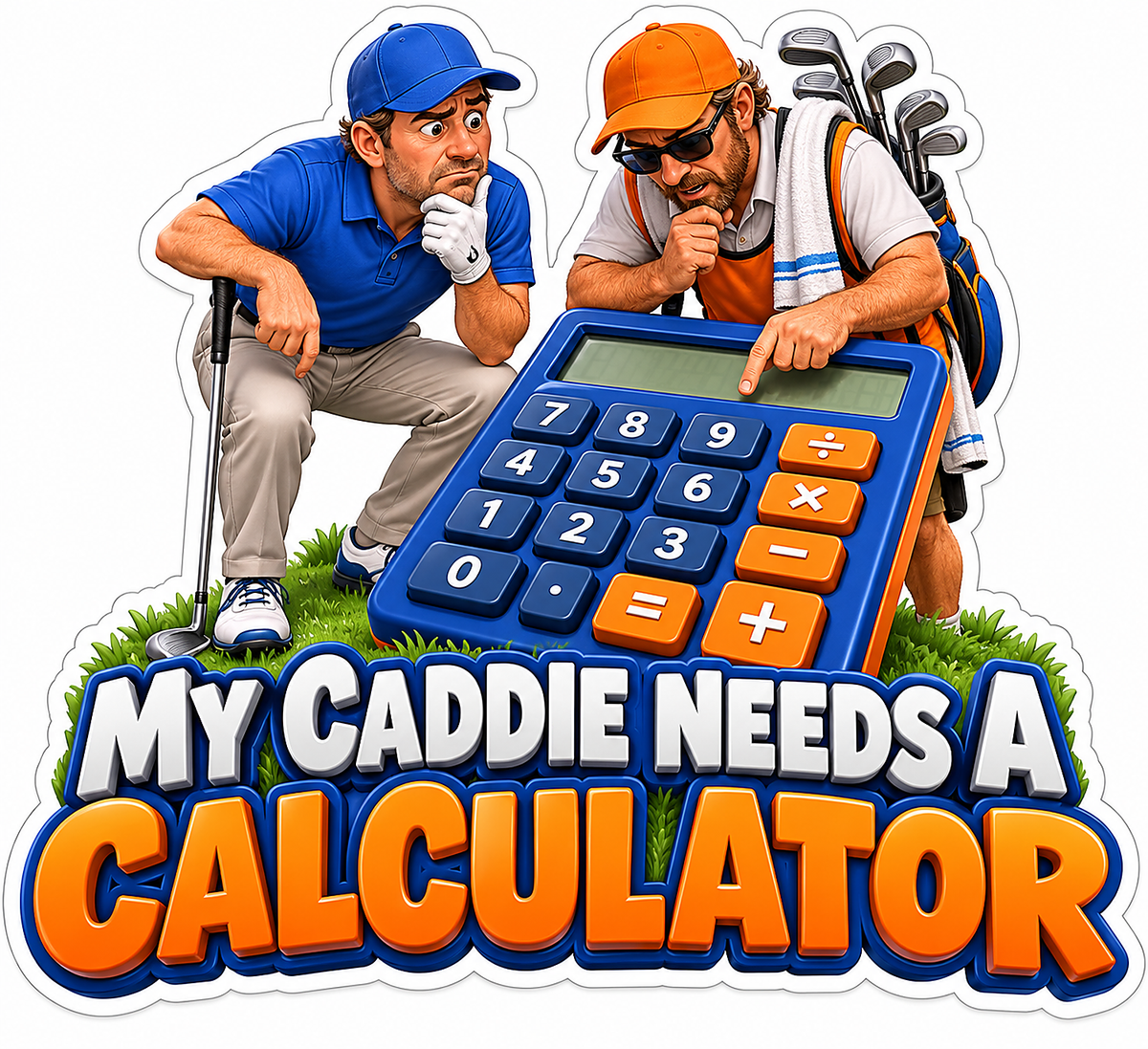Golf Caddie Calculator Humor Quote Vinyl Decal Stickers