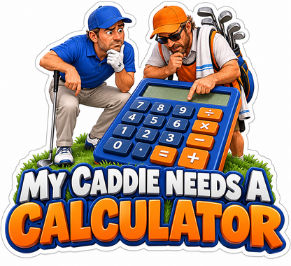 Golf Caddie Calculator Humor Quote Vinyl Decal Stickers