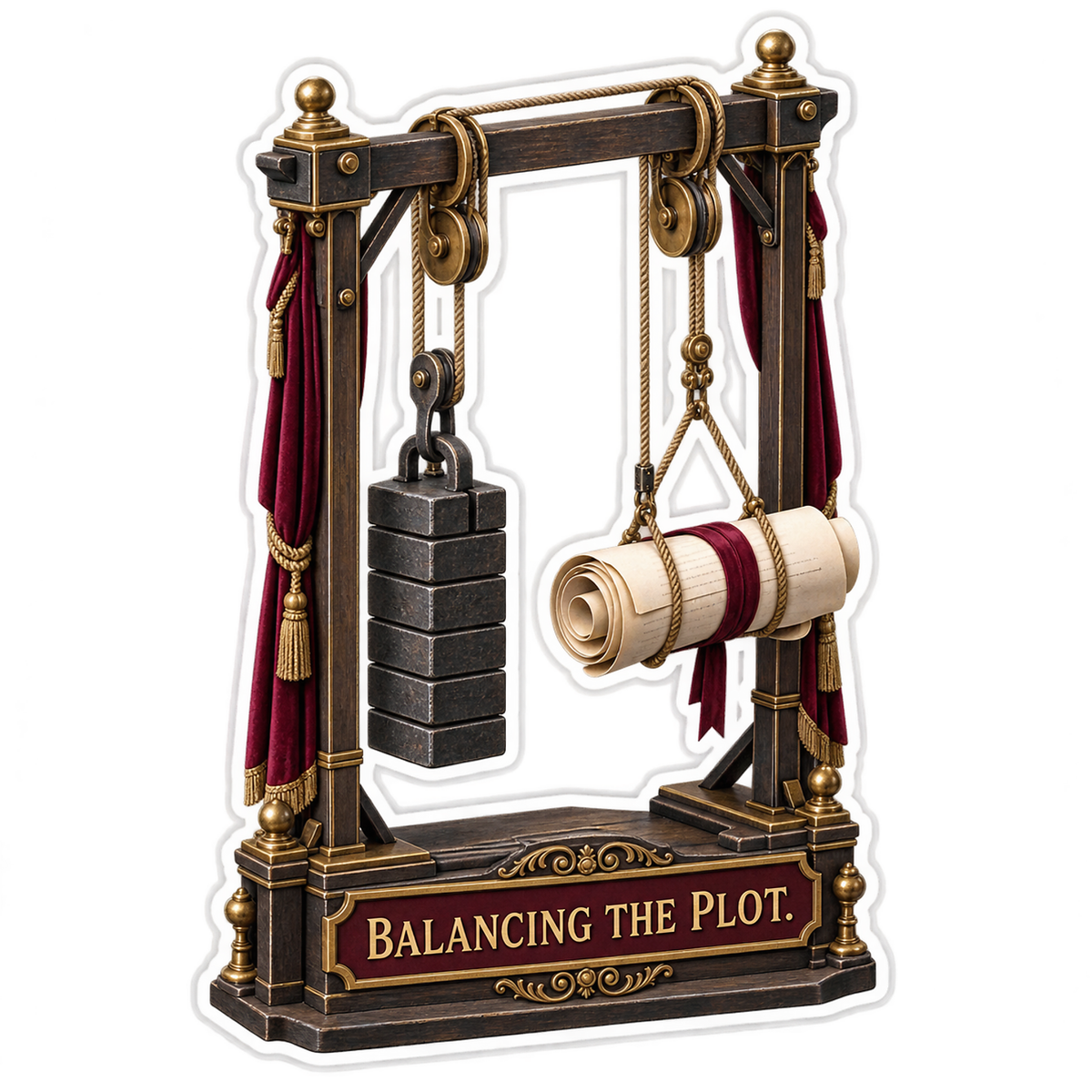 Counterweight Scroll Balance Art Vinyl Decal Stickers
