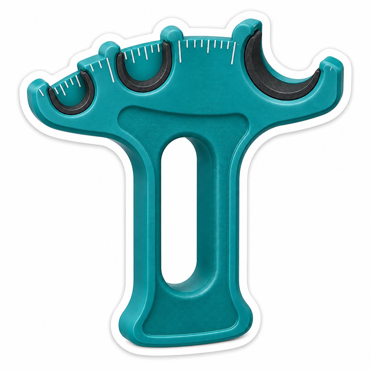 Teal Four Notch Gauge with Open Handle Vinyl Decal Stickers