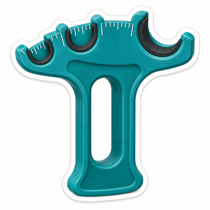 Teal Four Notch Gauge with Open Handle Vinyl Decal Stickers