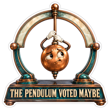 Copper Pendulum Mascot Hanging in a Curved Frame Vinyl Decal Stickers