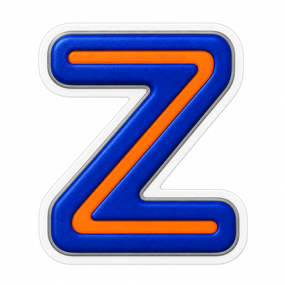 Blue Orange Line Letter Z Art Vinyl Decal Stickers
