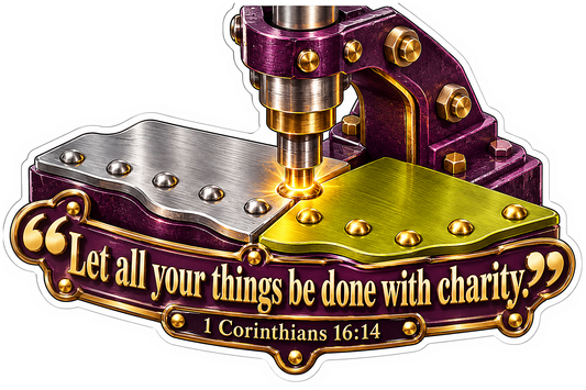 Purple Rivet Tool Charity Bible Verse Art Vinyl Decal Stickers