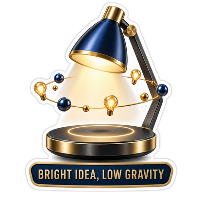 Navy Lamp with Orbiting Light Bulbs Art Vinyl Decal Stickers