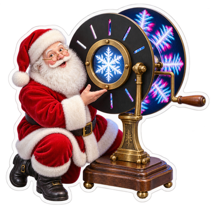 Santa with Snowflake Optical Disc Art Vinyl Decal Stickers