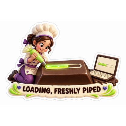 Pastry Chef Piping Green Loading Bar Art Vinyl Decal Stickers