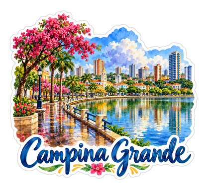 Campina Grande Flowering Lakeside Promenade Vinyl Decal Stickers