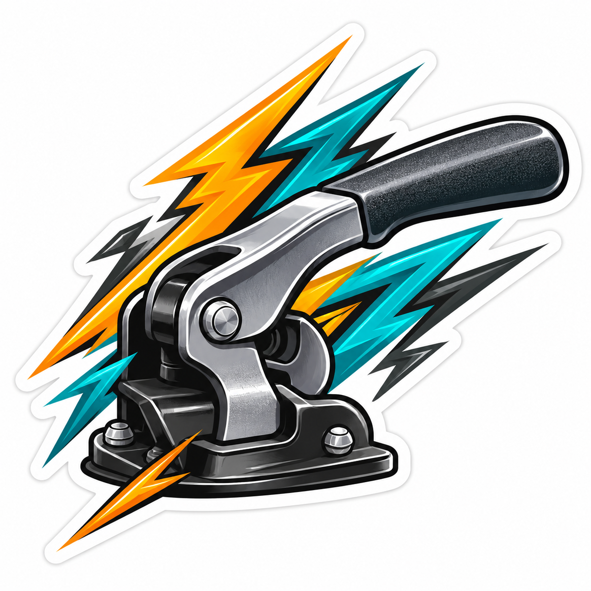 Black Release Lever Lightning Art Vinyl Decal Stickers