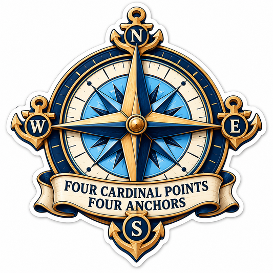 Four Cardinal Points Anchor Compass Art Vinyl Decal Stickers