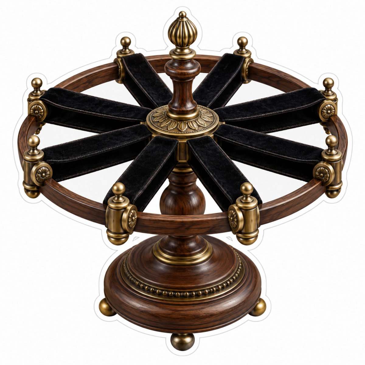Black Velvet Brass Spindle Wheel Art Vinyl Decal Stickers