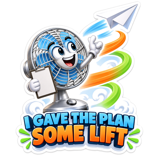 Smiling Fan with Paper Airplane Art Vinyl Decal Stickers