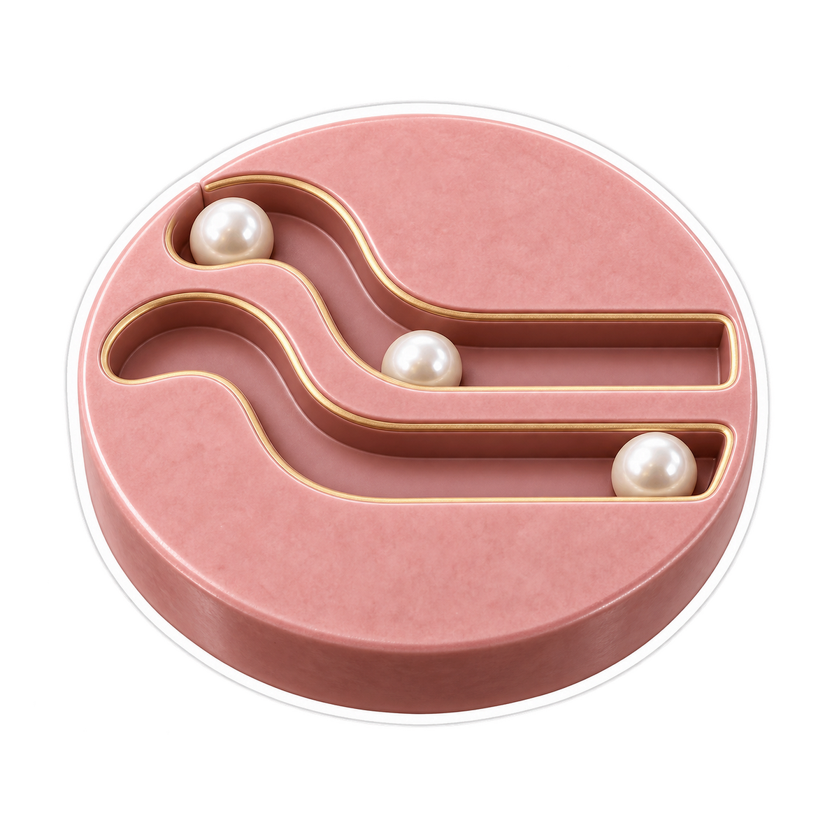 Pink Round Channels with Three Pearls Vinyl Decal Stickers