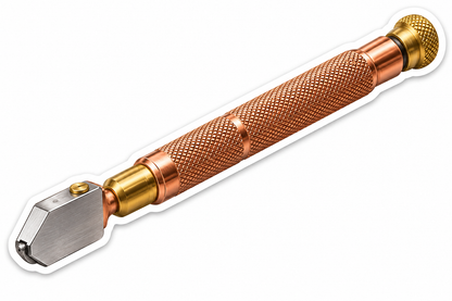 Copper Knurled Cutting Tool with Silver Head Vinyl Decal Stickers