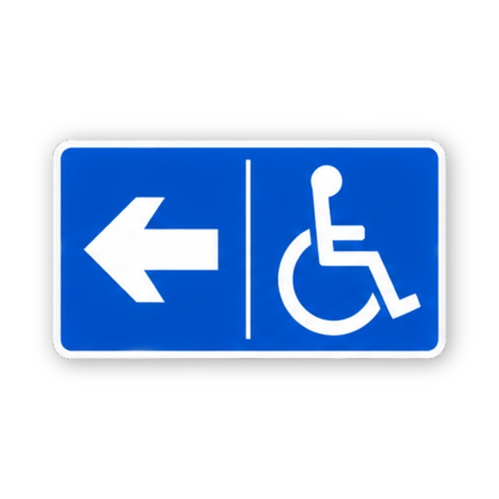 Blue Wheelchair Left Arrow Split Panel Vinyl Decal Stickers