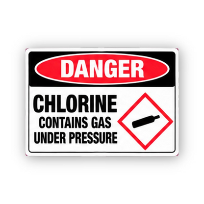 Black Chlorine Pressure Cylinder Diamond Panel Vinyl Decal Stickers