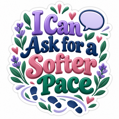 Floral Softer Pace Quote Art Vinyl Decal Stickers