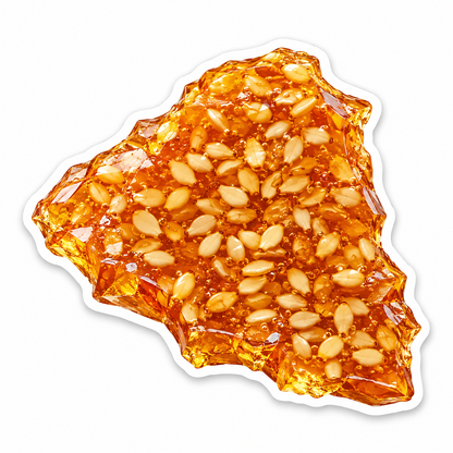 Golden Peanut Brittle with Jagged Edges Vinyl Decal Stickers