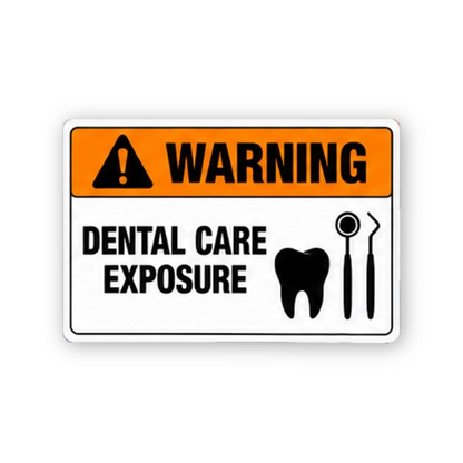 Orange Tooth Mirror And Pick Panel Vinyl Decal Stickers