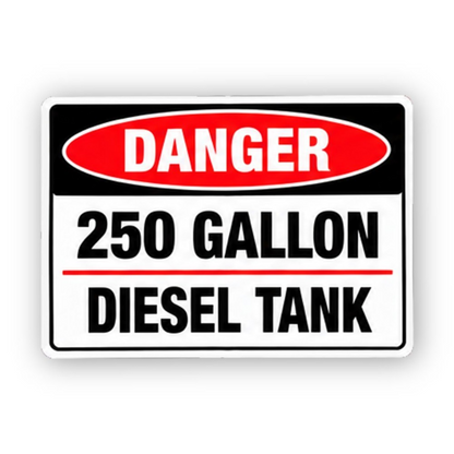 Red Two Hundred Fifty Diesel Tank Panel Vinyl Decal Stickers