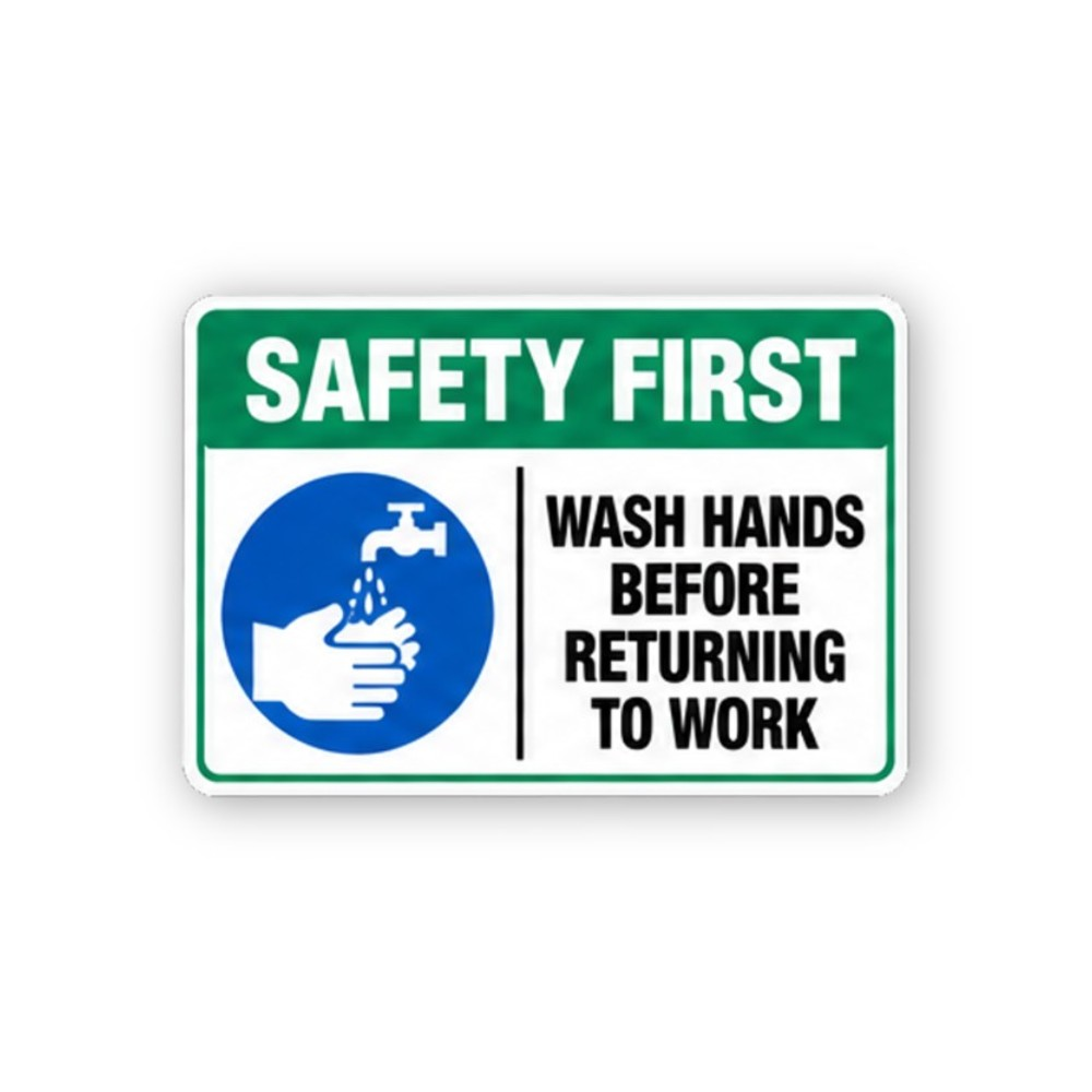 Green Handwashing Tap Text Panel Vinyl Decal Stickers