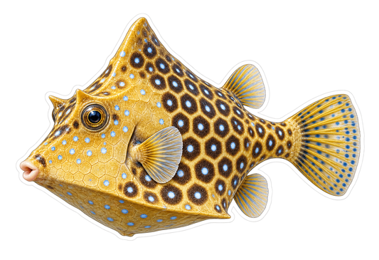 Humpback Turretfish Art Vinyl Decal Stickers