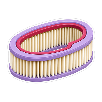 Lilac Oval Pleated Air Filter Art Vinyl Decal Stickers