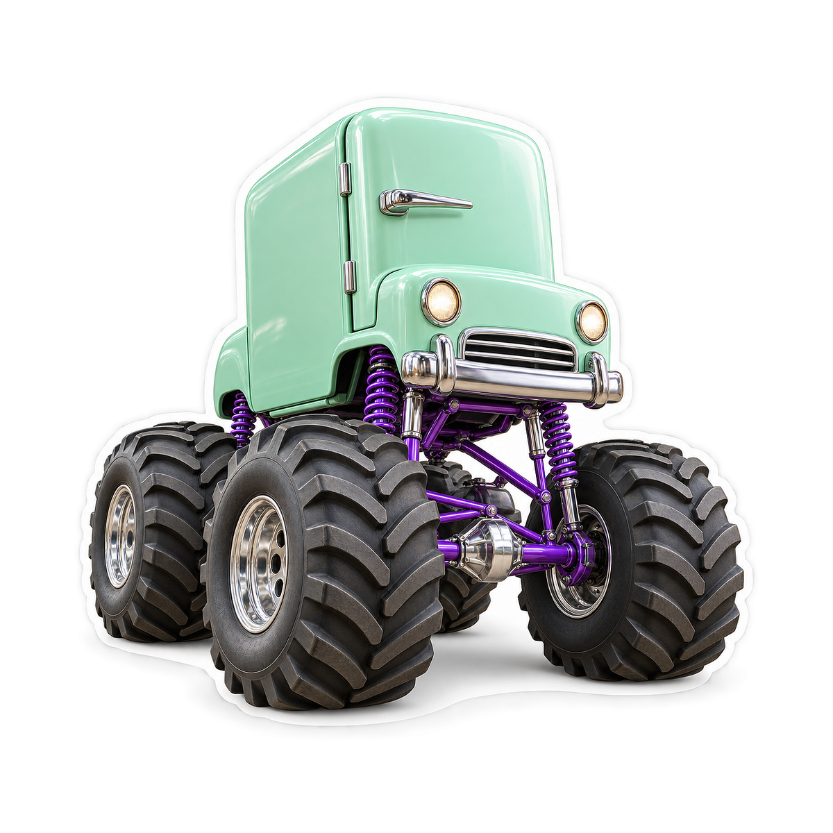 Mint Cabinet Monster Truck Art Vinyl Decal Stickers