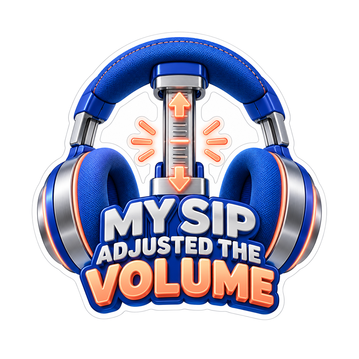 Blue Headphones My Sip Volume Quote Art Vinyl Decal Stickers
