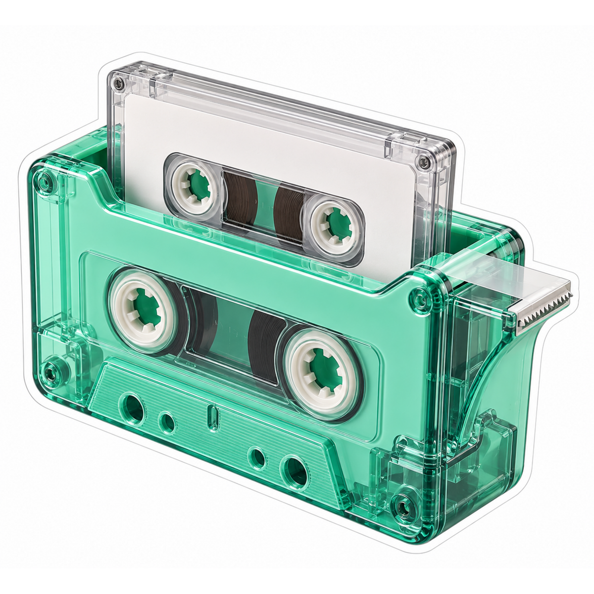Clear Mint Green Cassette Holder Art Vinyl Decal Stickers