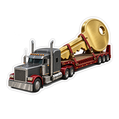 Giant Key Semi Truck Art Vinyl Decal Stickers