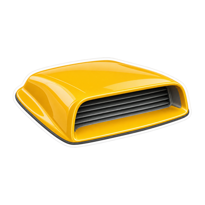 Yellow Hood Scoop Illustration Vinyl Decal Stickers