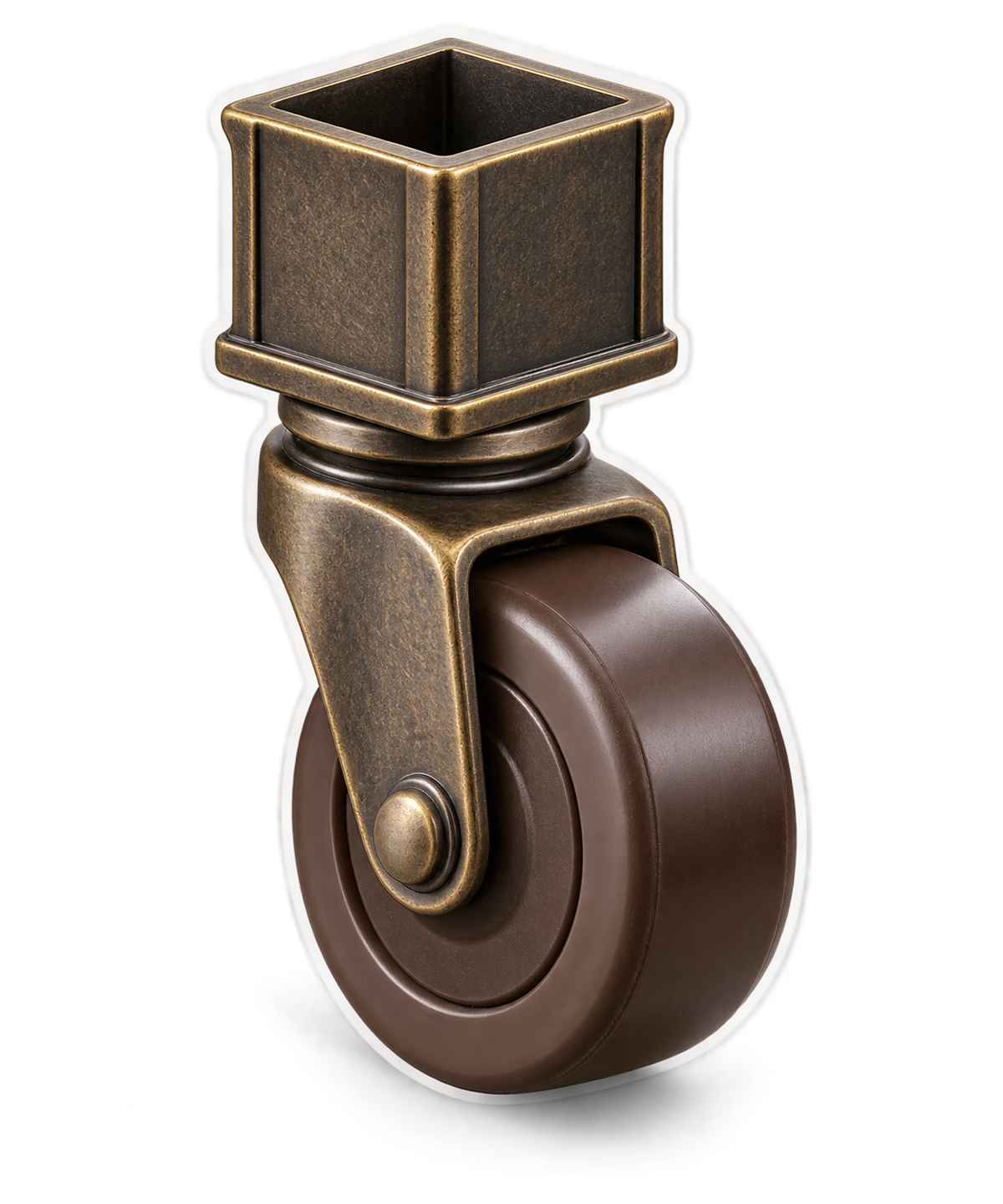 Square Socket Brown Caster Wheel Art Vinyl Decal Stickers