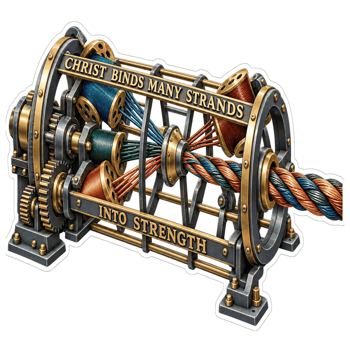 Twisted Cable Machine Christ Art Vinyl Decal Stickers
