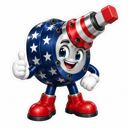 Patriotic Round Broaching Head Character Art Vinyl Decal Stickers