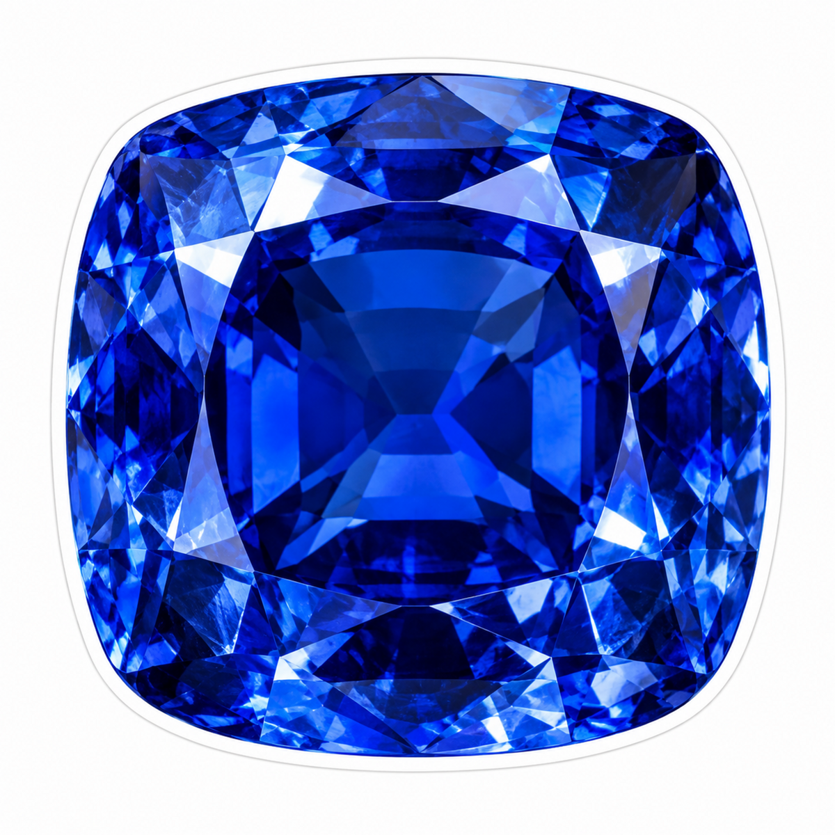 Square Sapphire Blue Faceted Gem Art Vinyl Decal Stickers