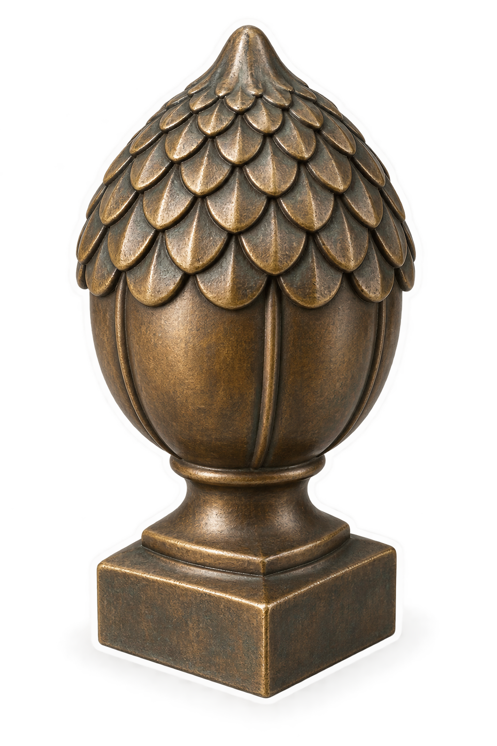 Bronze Color Acorn Finial Art Vinyl Decal Stickers