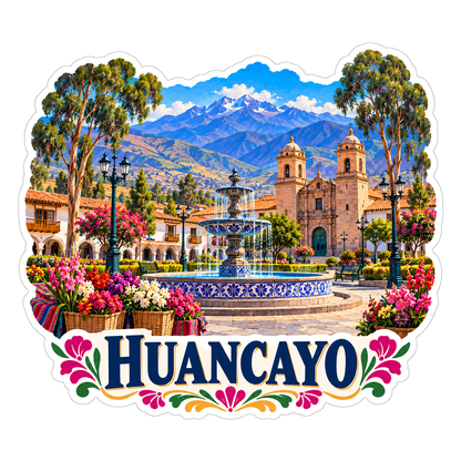 Huancayo Mountain Plaza Flower Art Vinyl Decal Stickers