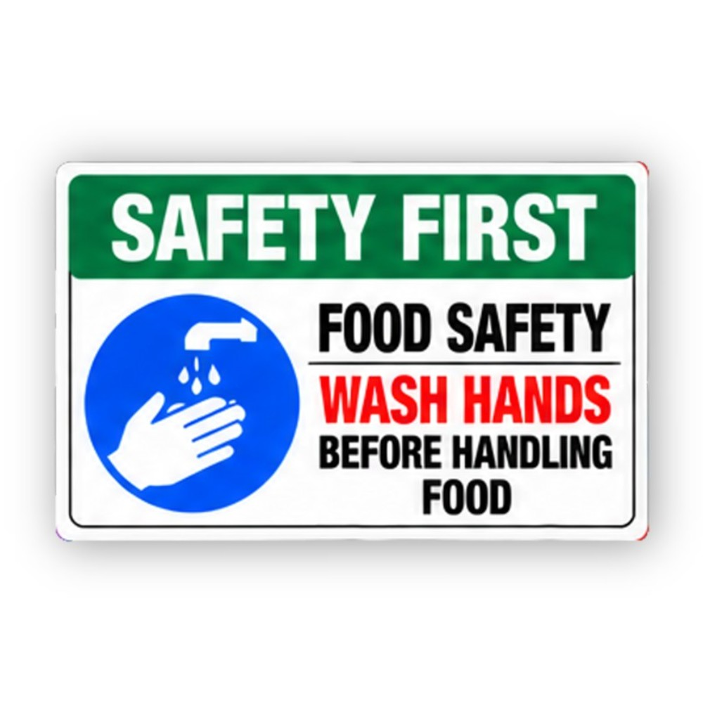 Green Food Safety Tap Washing Hand Panel Vinyl Decal Stickers
