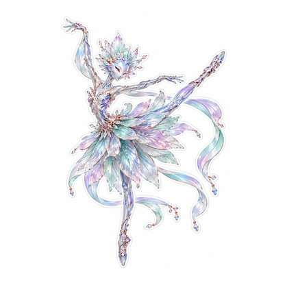 Iridescent Crystal Ballerina Vinyl Decal Stickers