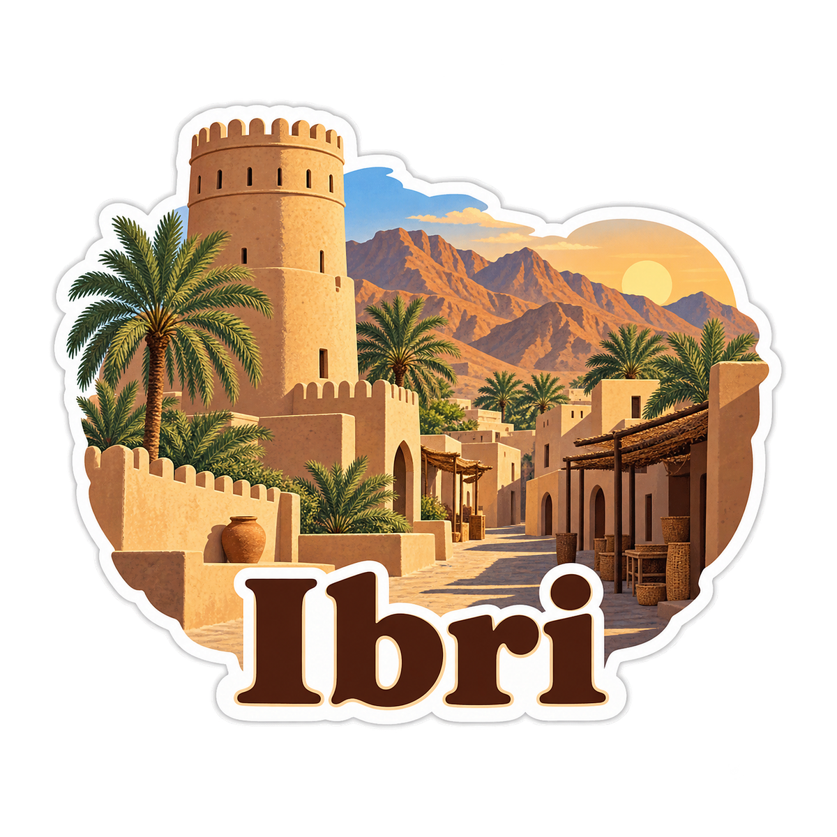 Ibri Desert Tower Mountain Art Vinyl Decal Stickers