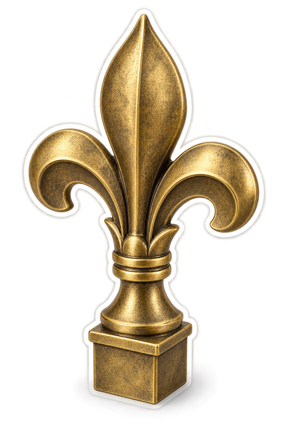 Golden Fleur de Lis Finial Art Vinyl Decal Stickers