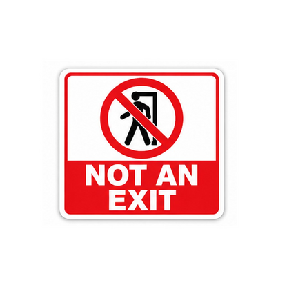 Red Not An Exit Door Figure Portrait Vinyl Decal Stickers