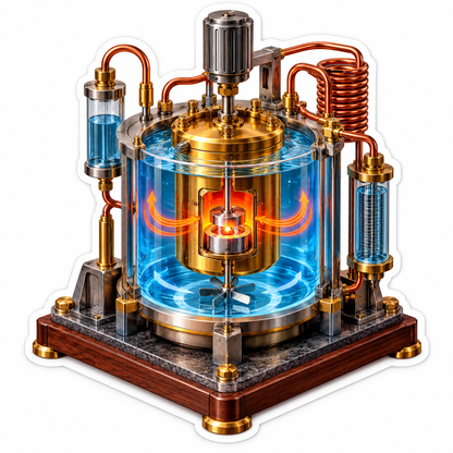 Copper Coil Cylinder With Blue Glow Art Vinyl Decal Stickers