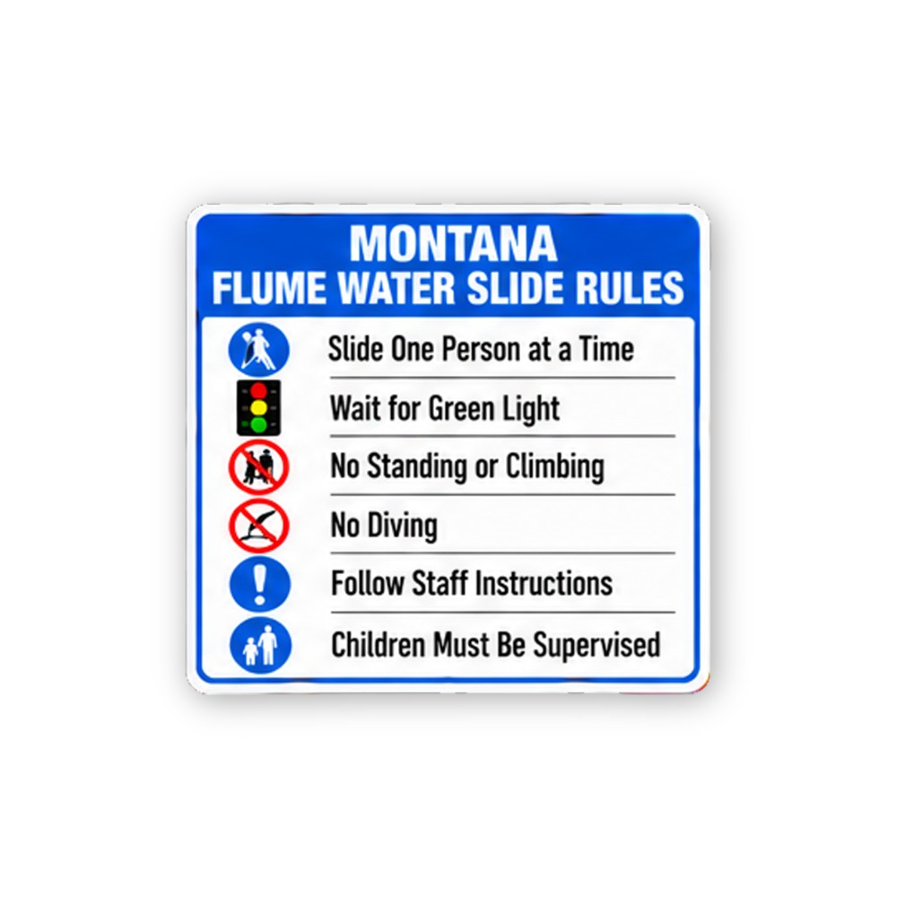 Blue Montana Flume Slide Rules Portrait Vinyl Decal Stickers