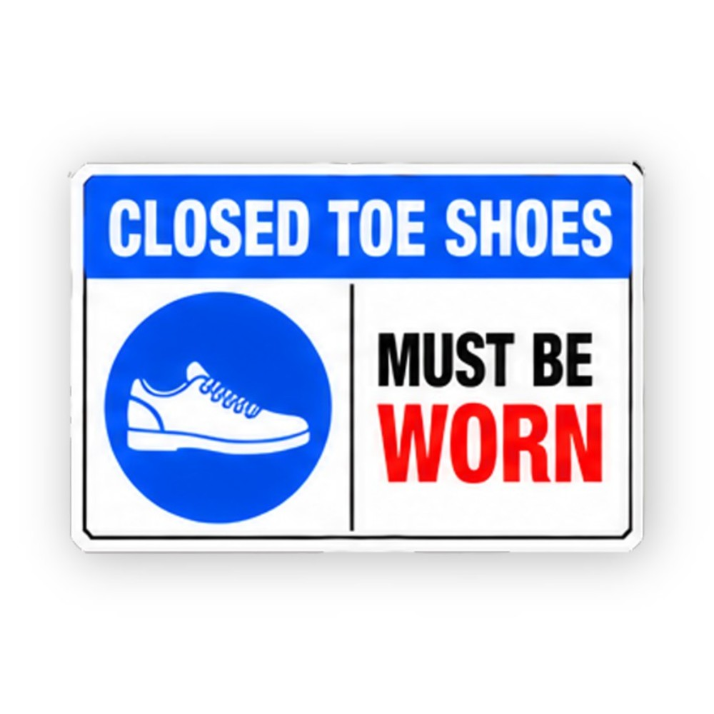 Blue Closed Toe Shoe Must Be Worn Panel Vinyl Decal Stickers