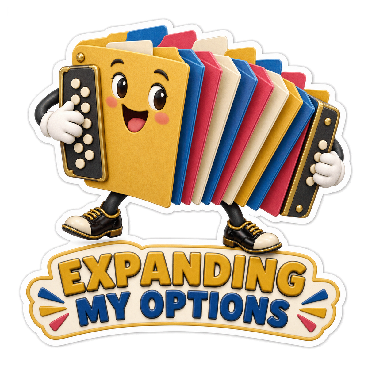 Colorful Accordion Options Quote Art Vinyl Decal Stickers