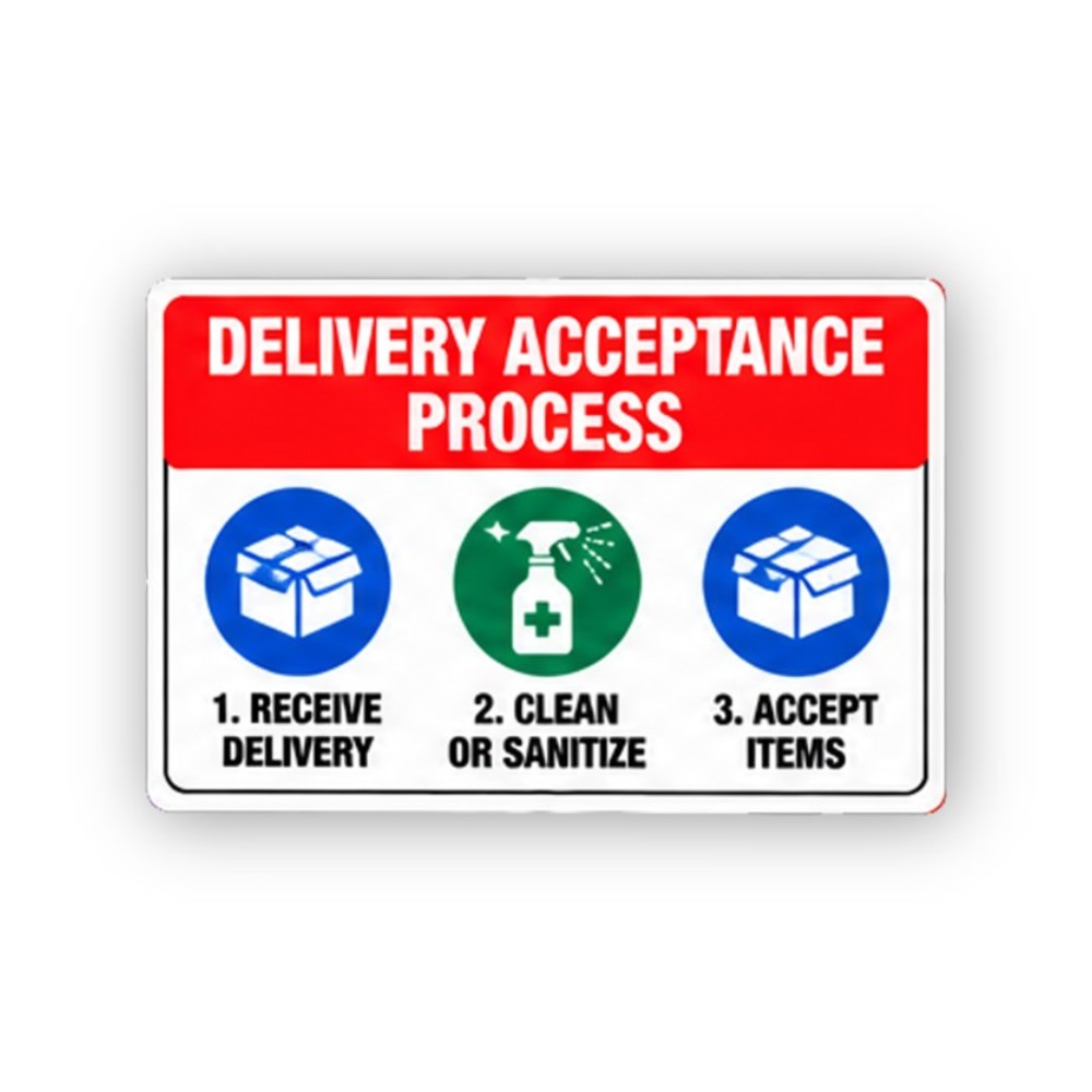 Red Delivery Three Steps Box Spray Panel Vinyl Decal Stickers