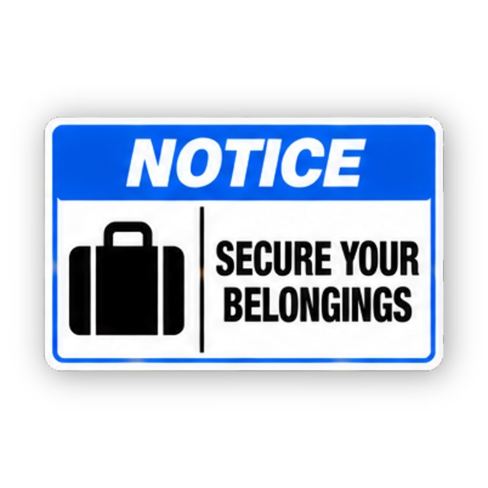 Blue Secure Belongings Briefcase Panel Vinyl Decal Stickers